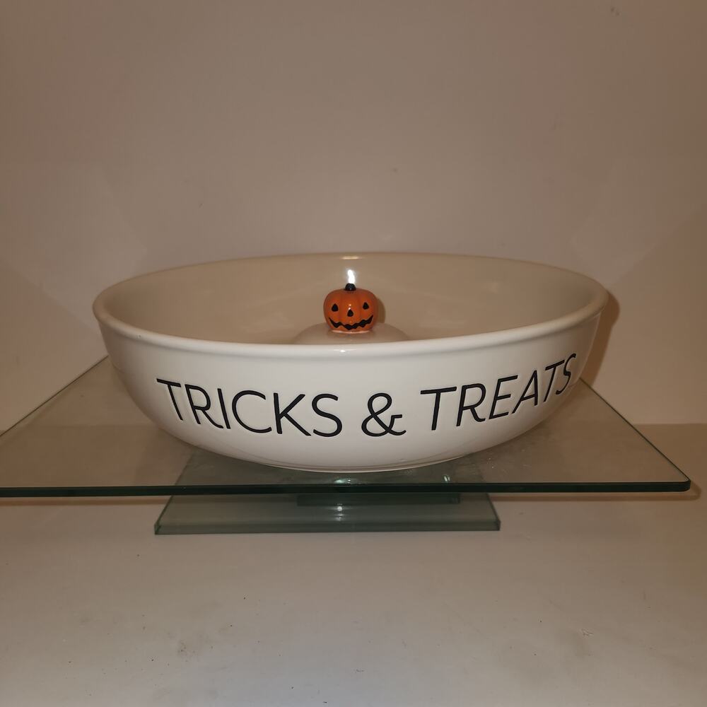 NWT Hallmark 11" Ceramic Pumpkin Candy Dish